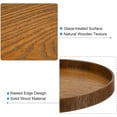 thumbnail image 3 of PATIKIL Plateau de Service en Bois 9 Pouces, Lot de 2 Plateaux Décoratifs Ronds pour Décoration Maison Table de Cuisine Porte-Bougie, Marron, 3 of 7