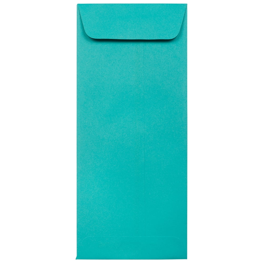 JAM 10 Policy Business Colored Envelopes, 4 1/8 x 9 1/2, Sea Blue