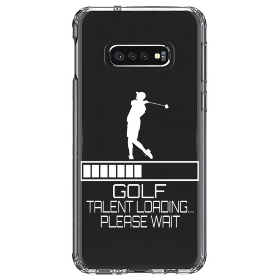 DistinctInk Clear Shockproof Hybrid Case for Samsung Galaxy S10e (5.8" Screen) - TPU Bumper Acrylic Back Tempered Glass Screen Protector - Golf Talent Loading Please Wait