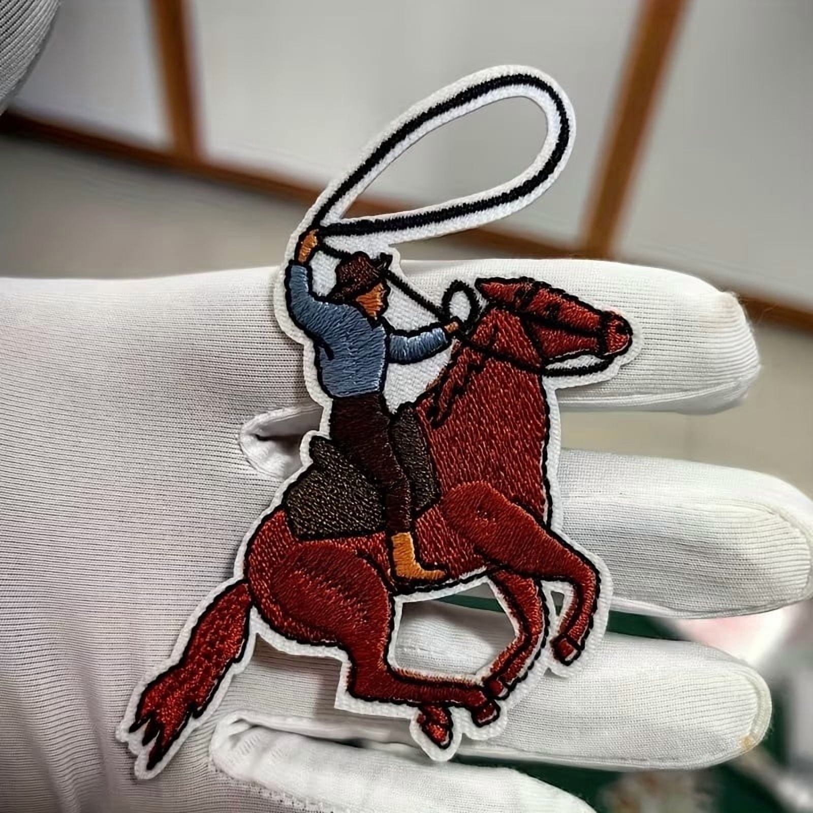 Set of 2 Western Cowboy Embroidered Fabric Patches for Clothing, Hats, and Bags - Iron or Sew On Decorative Embroidery Patches