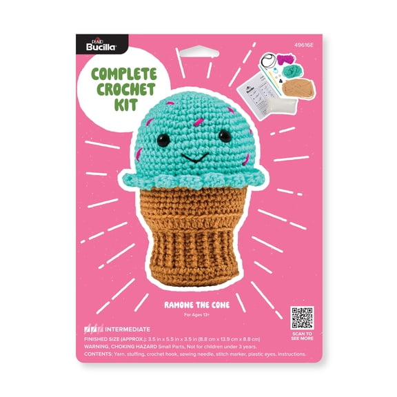 Bucilla Ramone the Cone Amigurumi Crochet Kit, 5 in