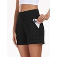 thumbnail image 2 of NELEUS Womens Workout Shorts Wide Leg Yoga Shorts for Women Casual Summer Athletic Short with Pockets,Black,US Size XL, 2 of 7