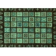 thumbnail image 1 of Ahgly Company Indoor Rectangle Abstract Turquoise Blue Modern Area Rugs, 6' x 9', 1 of 4