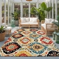 thumbnail image 3 of Bohemian Floral Rectangle Rug 3'x5' Abstract Moroccan Ethic Tribal Colored Floral Washable Area Rugs for Living Room Bedroom Entryway Non Slip&nbsp; Entrance Door Mat Indoor Floor Carpet, 3 of 9