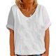 thumbnail image 1 of Camiseta de manga larga para mujer, cuello redondo, holgada, color blanco, blusa informal de verano, AL M, 1 of 14