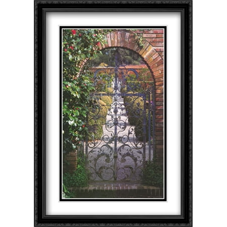 Garden Gate - Filoli, CA 2x Matted 22x28 Large Black Ornate Framed Art Print by John (Best Time To Visit Filoli Gardens)
