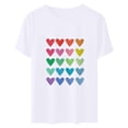 thumbnail image 5 of Diufon Hauts de la Saint-Valentin pour Femmes Manches Courtes Décontractées Col Rond Chandail Tendance Mignon Imprimé Graphique, 5 of 5