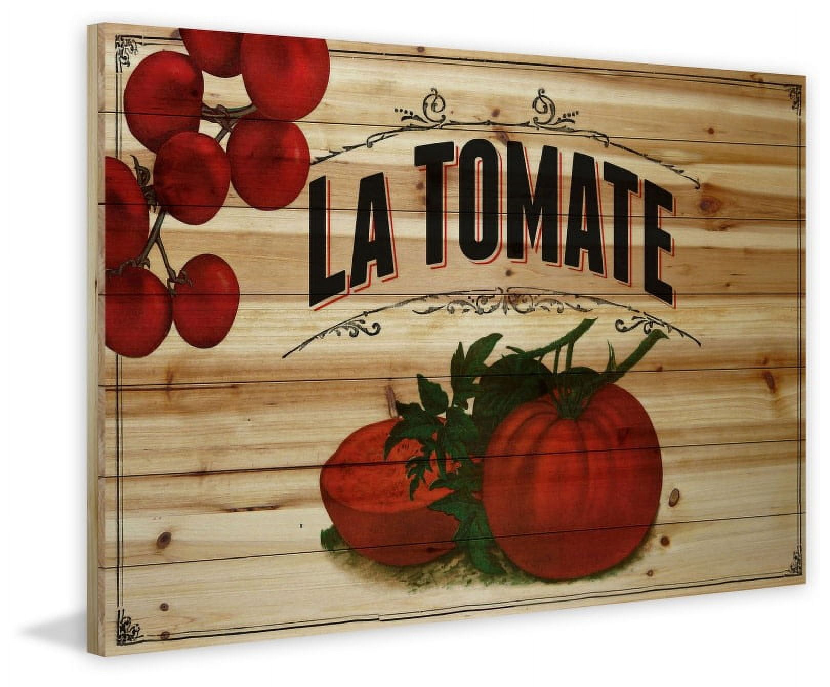 Marmont Hill "French Produce Tomato" Painting Print on Natural Pine Wood