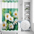 thumbnail image 2 of No Hook Shower Curtain, Spring Daisy Shower Curtains for Bathroom with See Through Top Window, Flowers Country Leaves Watercolor Plants Waterproof & Washable Bath Curtain Narrow 54"x78", 2 of 9