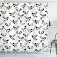 thumbnail image 1 of Ambesonne Black and White Shower Curtain, Curious Bird Motifs, 69"Wx75"L, Black White, 1 of 3