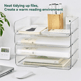 thumbnail image 1 of Office Organization and Storage, Letter Tray Desk Organizer, Stackable Document Organizer, Paper Organizer,4Pcs, 1 of 5