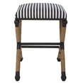 thumbnail image 6 of Uttermost Braddock 28" Iron and Fabric Backless Counter Stool - Black/Navy/Cream, 6 of 7