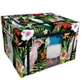 thumbnail image 1 of EREHome birds parrot macaw tropical jungle plants Storage Bag Clear Window Storage Bins Boxes Large Capacity Foldable Stackable Organizer With Steel Metal Frame For Bedding,Clothes,Closets, Bedrooms, 1 of 3