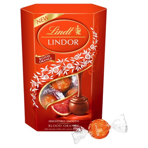 Lindt Lindor Blood Orange Milk Chocolate Truffles Box 200g