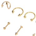 thumbnail image 3 of Nose Studs Set Stainless Steel Exquisite Different Shapes Safe Smoothing Polished Surfaces Nose Studs for Women Gold, 3 of 3