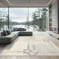 thumbnail image 2 of ODIKA 8'x10' Ultra-Soft Area Rug, Spotted Patchwork Quadrant Grid Bold Interlocking Frame Geometric Flowing None Washable, Bare feet friendly, Silk-Touch for Bedroom, Under Sectional, 2 of 7