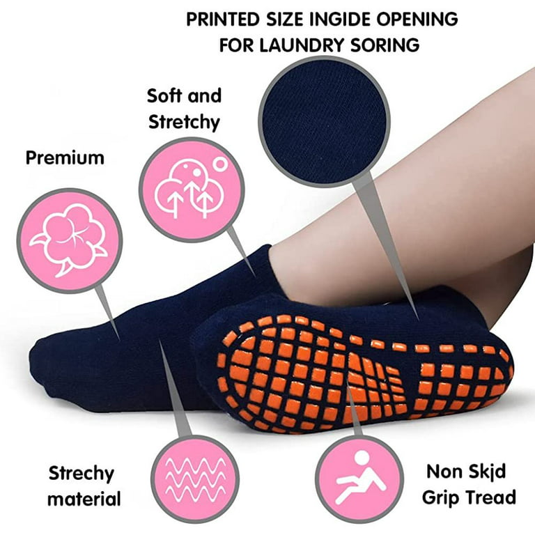 7 Pairs Trampoline Socks Nonslip Breathable Cotton Floor Yoga Socks for  Kids/Men/Women