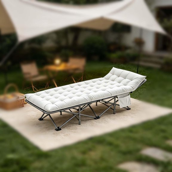 Kumamart Heavy Duty Adjustable Folding Sleeping Cot for Adults