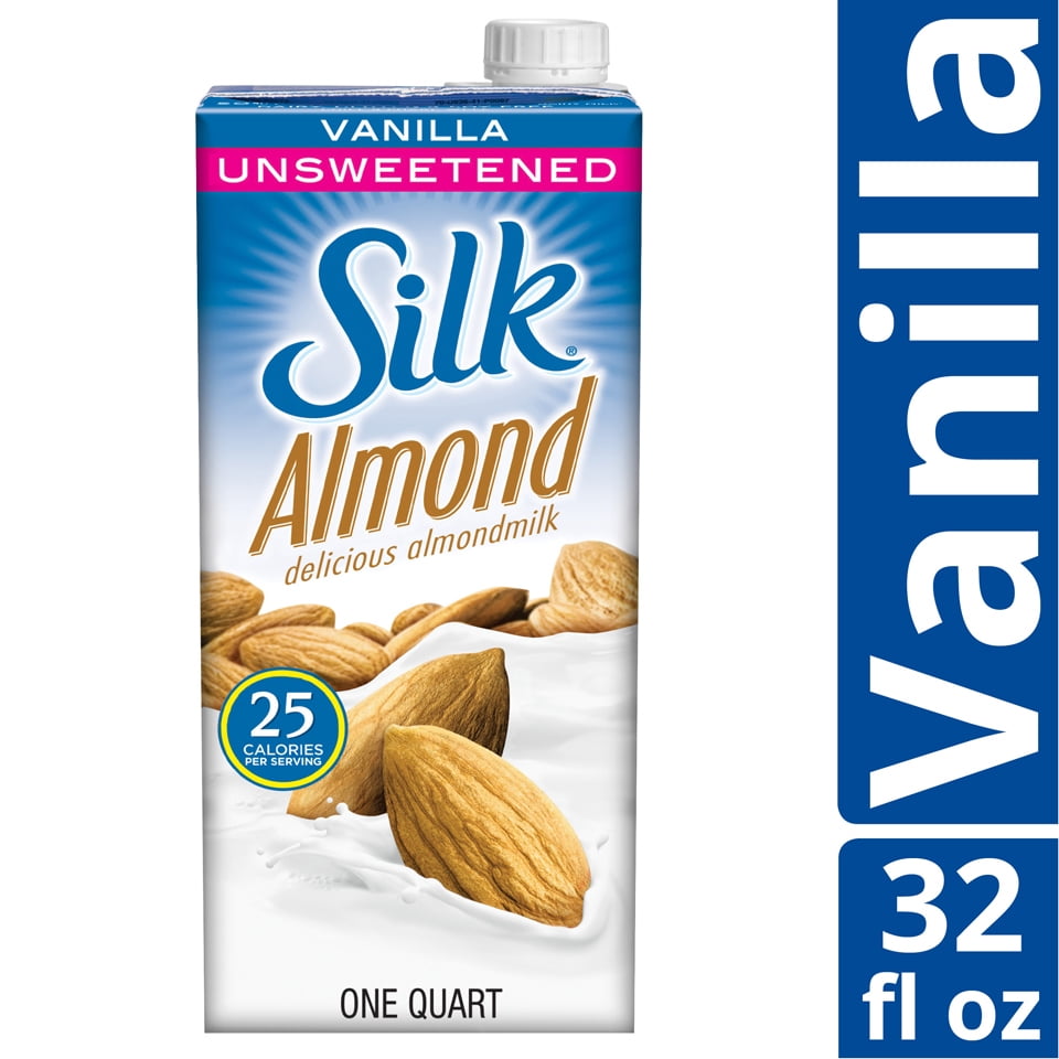 (Pack of 6) Silk Unsweetened Vanilla Almondmilk, NonDairy, Vegan