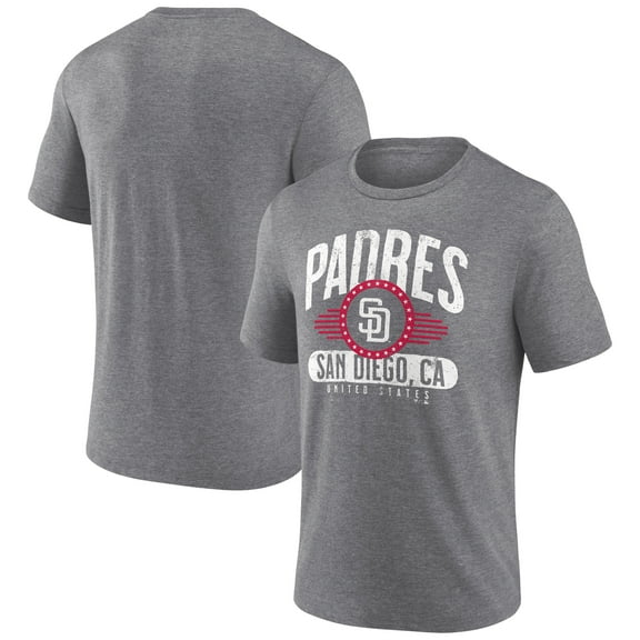 Men's Heather Gray San Diego Padres Badge of Honor Tri-Blend T-Shirt