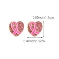 thumbnail image 3 of PEIBang Pink Heart Earrings,Ribbon Heart Earrings for Breast Cancer,Pink Jewelry Cute Jewelry Gifts for Women, 3 of 6
