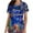 bleu, variante sur Hauts à Manches Courtes pour Femmes Taille Standard Hauts de Travail pour Femmes Maison, Quotidien