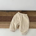 thumbnail image 2 of Edvintorg 0-2 Years Toddler Baby Pants Cute Solid Color Elastic Waist Casual Leg Tied Pants for Outerwear with Pocket Loungewear Boys Athletic Pants, 2 of 3
