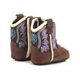thumbnail image 3 of ARIAT Lil' Stompers Botas infantiles estilo Shelby Eje morado y ala colorida Cierre de gancho y bucle Púrpura/Marrón Talla 02, 3 of 5