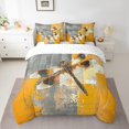 thumbnail image 2 of YST Dragonfly Comforter Set 7-Piece, Full Size, Yellow Grey, Oil Painting, 2 of 4