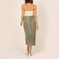 thumbnail image 5 of Miqool Women's Textured Plain Pleated Skirts High Waisted A-Line Split Flowy Midi Skirts Summer Beach Skirts, 5 of 8