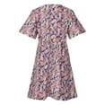 thumbnail image 3 of yoeyez Robe Grande Taille pour Femmes à Fleurs Portefeuille à Col en V à Volants Mini Robes Décontractées Taille Empire Robe d'Été avec Poche, 3 of 7