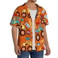 thumbnail image 4 of KLL Monster Truck Print Men's Shirt Short Sleeve Button Down Summer Cuba Beach Shirts- 4X-Large, 4 of 7