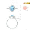 thumbnail image 3 of ANGARA Natural Oval 1 ct Aquamarine Ring with Floral Diamond Halo in 14K White Gold for Women (Size-8x6mm) | March Birthstone, Birthday, Anniversary, Jewelry Gift for Women | Natural Aquamarine Ring, 3 of 7