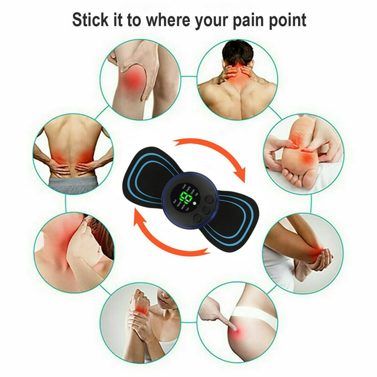 Portable EMS Mini Electric Neck Back Massager Cervical Massage Patch  Stimulator 