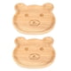 thumbnail image 3 of Breakfast Plate, Easy Cleaning Easy to Storage Wooden Plate, 2pcs Snacks Holding Candy, Cookie Children's Dinner Plate Home Decor ANGGREK EG3113, 3 of 8