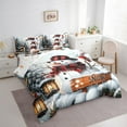 thumbnail image 3 of Feelyou Kawaii Snowman Twin Bedding Sets 7-Piece, Rustic Snow Bedding Comforter Set, Winter Christmas Festival Reversible Sheet Sets, Microfiber Bedroom Decor, 3 of 7