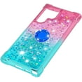 thumbnail image 6 of Case for Samsung Galaxy S22 Ultra with Magnetic Ring Kickstand, Gradient Quicksand Glitter Flowing Liquid Floating Cute Phone Case Clear TPU Cover for Samsung Galaxy S22 Ultra JB Powder Blue, 6 of 14