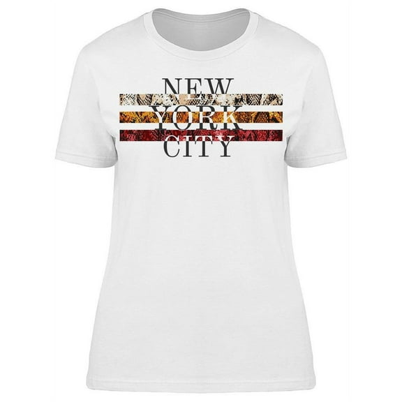 New York City Slogan Stripes T-Shirt Women -Image by Shutterstock, Female Small
