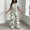 Green, variant on Morttic Women's Tie-Front Lapel Short Sleeve Shirt & High Waist Wide Leg Pants with Fashionable Vertical Stripe Set Green,S