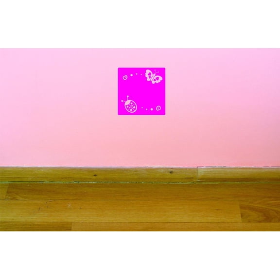 Custom Decals Butterfly And Ladybug Wall Art Size: 16 X 16 Inches Color: Multi