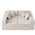 thumbnail image 2 of Modular Corduroy Sectional Sofa for Living Room / Soft and Durable, No Assembly, 2 of 6