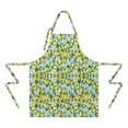 thumbnail image 2 of Yellow Lemon Flowers LightBlue Pattern Apron-Garden Aprons for Women with Pockets-Cotton Linen Waterproof Kitchen Cooking Gardening Aprons Adjustable for Kitchen,Cooking,BBQ and Salon 33x27 Inch, 2 of 7