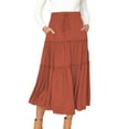 thumbnail image 2 of MOSHU High Waist Midi Skirt for Women A-Line Pleated Skirts with Pockets Flowy Dresses, 2 of 9