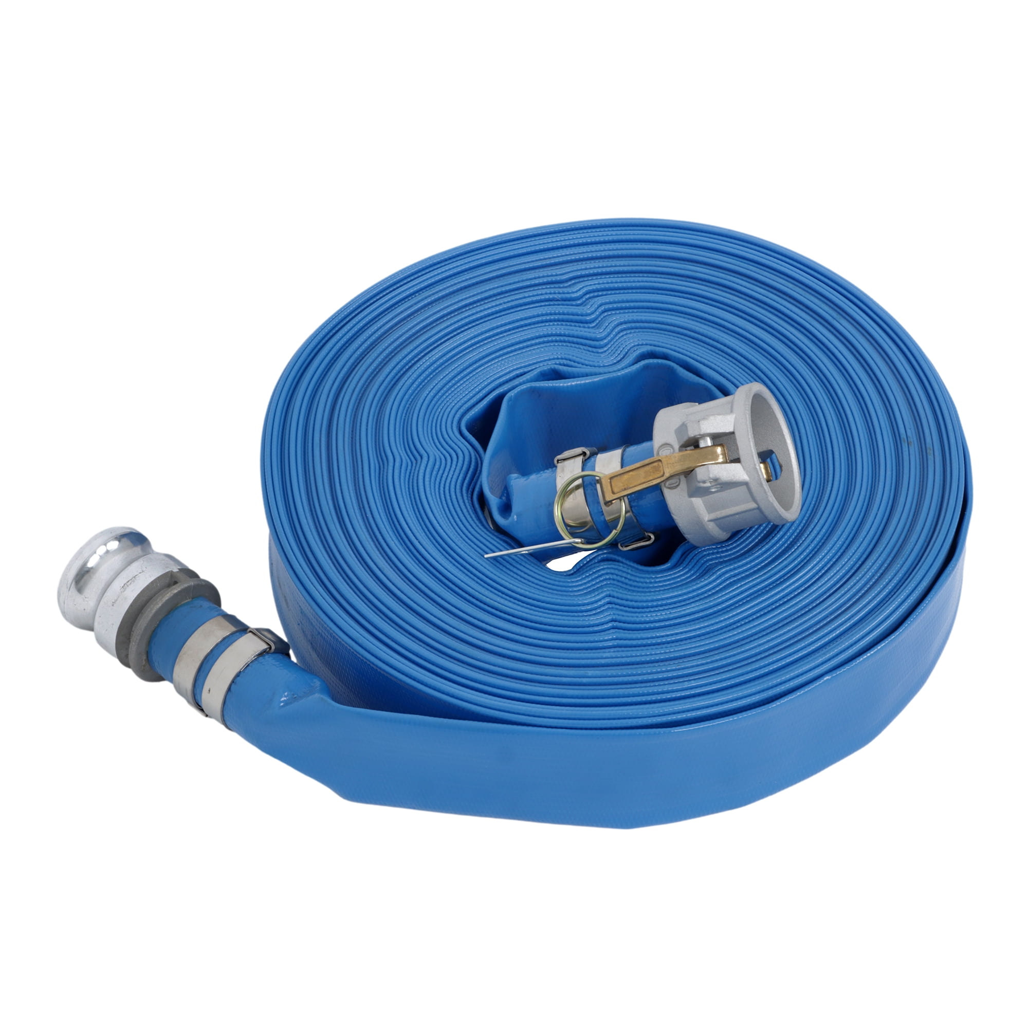 1-1/2" x 25/50/100FT Pool Backwash Hose W/Aluminum Pin Lug Fittings PVC Lay Flat