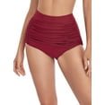 thumbnail image 4 of RELLECIGA Women's High Waisted Ruched Bikini Bottom, 4 of 6