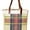 Natural / Navy Burg, variant on Plaid Reusable Grocery Tote Bag Extra Durable - Personalized Monogram or Name Available Natural/Multi Green Black