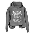 thumbnail image 2 of Royisotas Hoodies for Women Plus Size Cow Print Winter Hooded Sweatshirts Long Sleeve Retro Casual Pullover Super Soft, 2 of 3