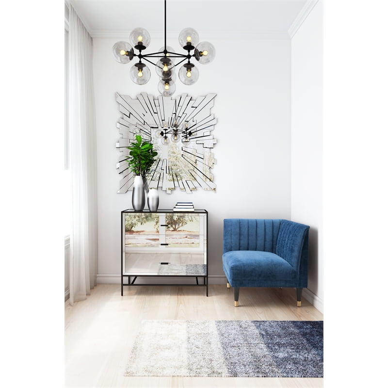 Raven Corner Chair Blue Velvet Walmart Com Walmart Com