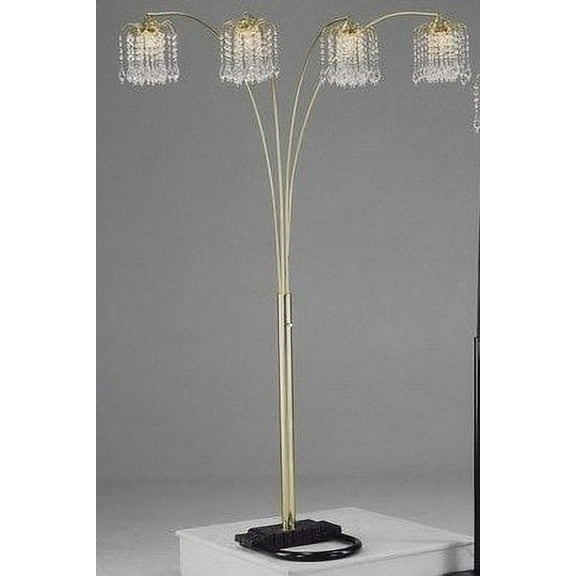 AtHomeMart 91 in Modern Adjustable Gold Floor Lamp Rain Glass