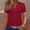 (Fashion 52)Red, variant on Aimik Women's V-Neck Short Sleeve Solid Color Tops with Buttons Summer Casual Comfortable and Loose Womens T-Shirt